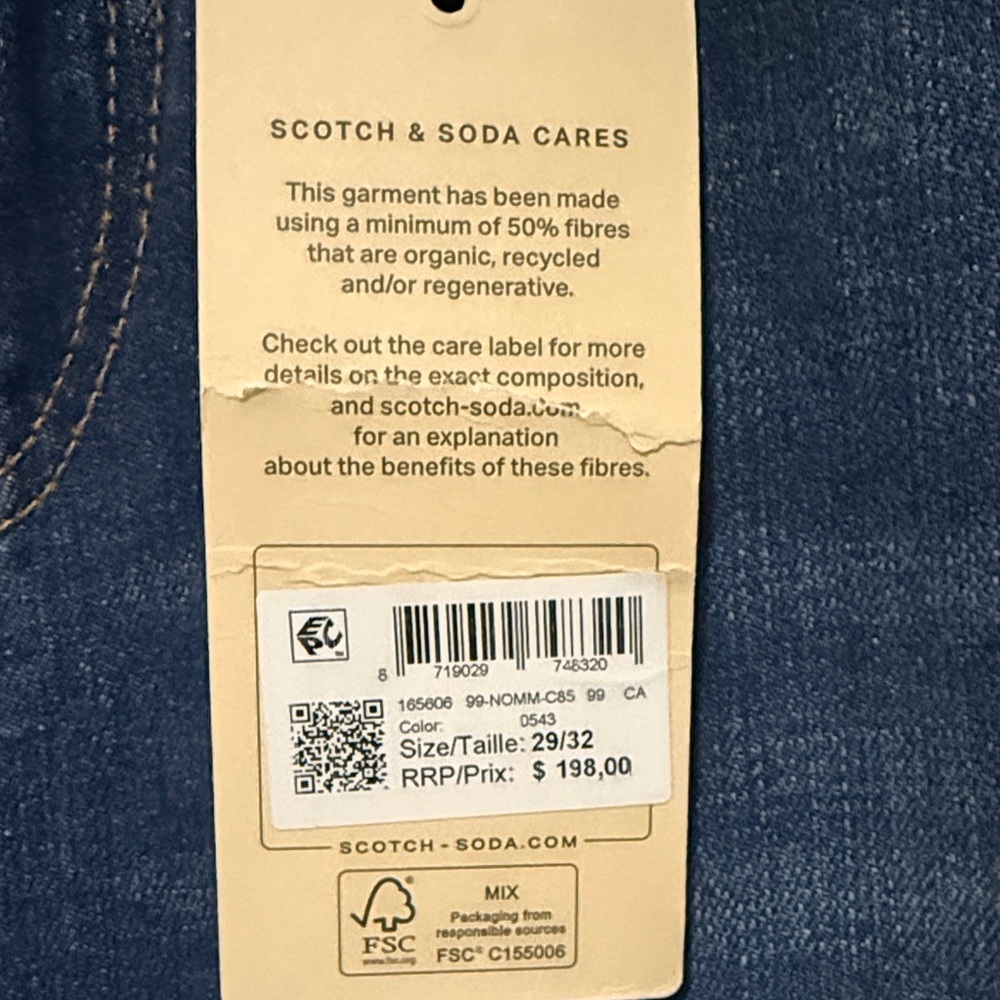 Scotch & Soda Men's Dark Blue Slim Jeans Men’s 29x32 NWT - Picture 3 of 6